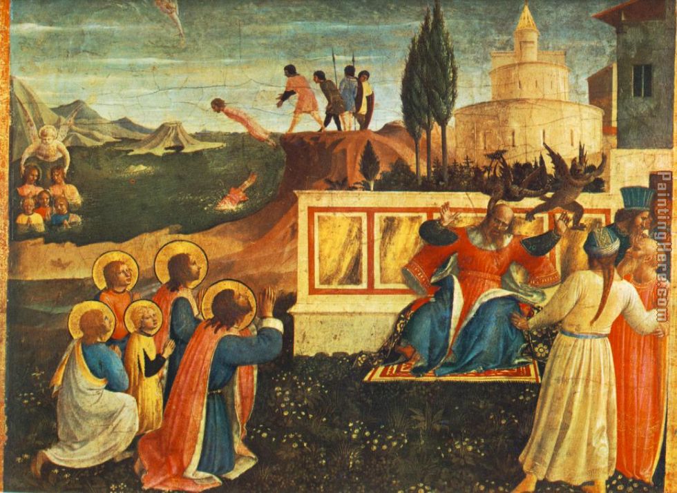 Saint Cosmas and Saint Damian Salvaged painting - Fra Angelico Saint Cosmas and Saint Damian Salvaged art painting